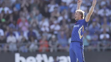 Corbin Bosch celebrates after taking a four-wicket haul against Sunrisers Eastern Cape in SA20 2024.