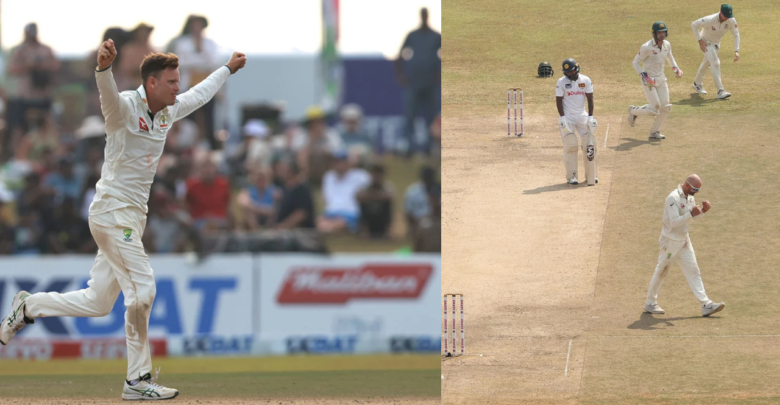 Matthew Kuhnemann and Nathan Lyon dominate Sri Lanka’s batting lineup in the Galle Test.