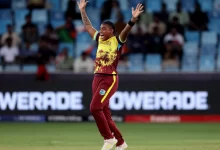 Henry in action during a T20I match for West Indies.