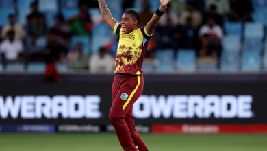 Henry in action during a T20I match for West Indies.