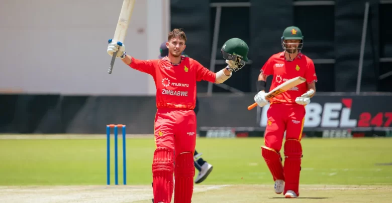 Brian Bennett celebrates after scoring a record-breaking 169 against Ireland in the 1st ODI.