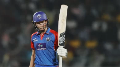 Meg Lanning celebrates Delhi Capitals' victory in WPL 2025.