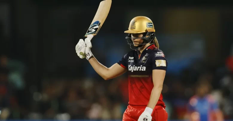 Ellyse Perry celebrates her second half-century in WPL 2025 against UP Warriorz.