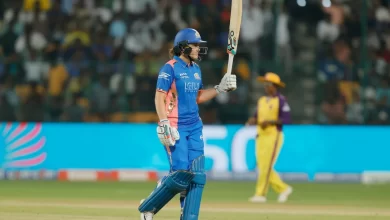 Nat Sciver-Brunt celebrates after leading Mumbai Indians to victory in WPL 2024