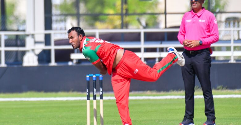 Shakeel Ahmed celebrates after taking a wicket against the USA in the ODI match