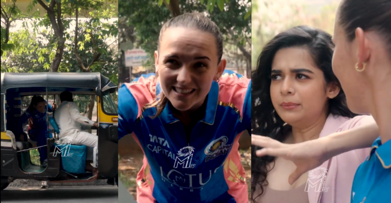 Amelia Kerr tries to hail an auto-rickshaw in Mumbai during WPL 2025.