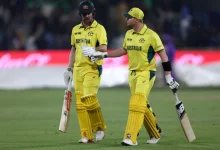 Travis Head smashes a quickfire fifty against Afghanistan before rain interrupts play.