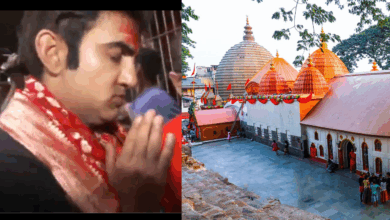 गौतम गंभीर मां कामाख्या मंदिर में पूजा करते हुए
