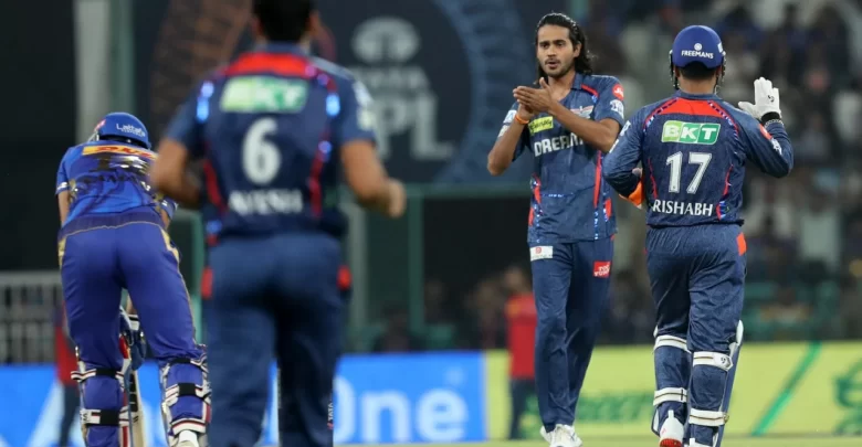 digvesh rathi bowling for lsg during powerplay in ipl 2025
