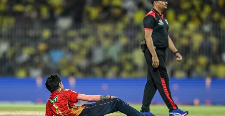 yuzvendra chahal celebrates four-wicket haul against csk in ipl 2025