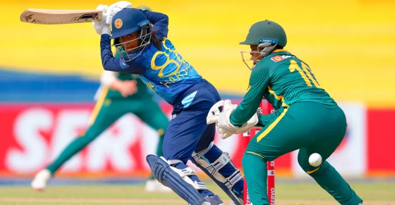 harshitha samarawickrama scores 77 against south africa in tri series 2025