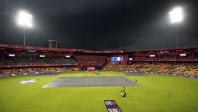 kolkata knight riders knocked out after rain abandoned their ipl 2025 clash against rcb in bengaluru