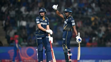 Sai Sudharsan and Shubman Gill celebrate their unbeaten 205-run stand vs Delhi Capitals in IPL 2025