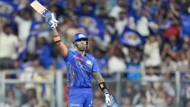 suryakumar yadav celebrates after scoring an unbeaten 73 against delhi capitals in ipl 2025
