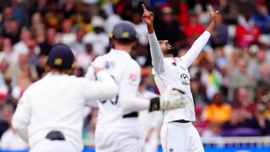 Bashir celebrates after taking nine wickets against Zimbabwe in the Trent Bridge Test 2025