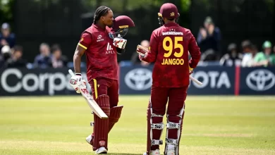keacy carty celebrating century during west indies vs ireland odi 2025
