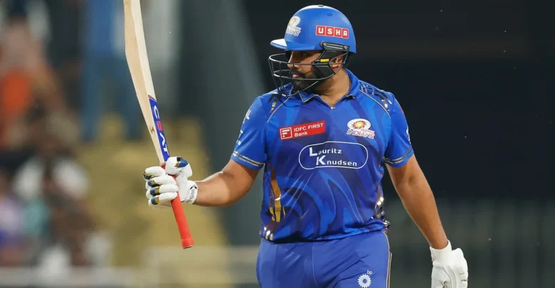 Rohit Sharma celebrates his fifty during IPL 2025 Eliminator match against Gujarat Titans