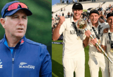 Gary Stead celebrates New Zealand’s historic World Test Championship victory in 2021 at Southampton