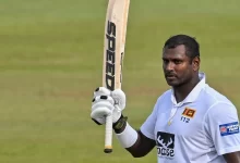 Angelo Mathews walking off the field during his final Test match at Galle in 2025