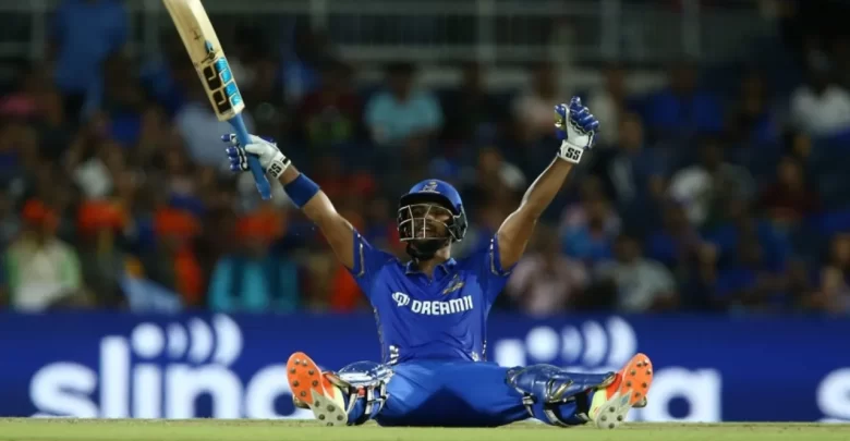 Nicholas Pooran celebrates scoring 137* in MLC 2023 final for MI New York