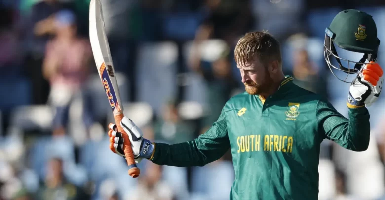 heinrich klaasen celebrates century against australia in 2023
