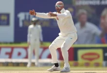 Nathan Lyon celebrates a wicket during a Test match for Australia