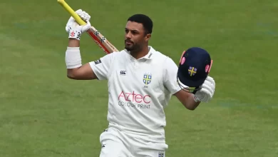emilio gay raises bat after scoring fifty against india a for england lions