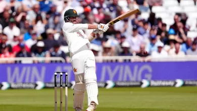 brian bennett hit on helmet by bouncer from kwena maphaka during zim vs sa test