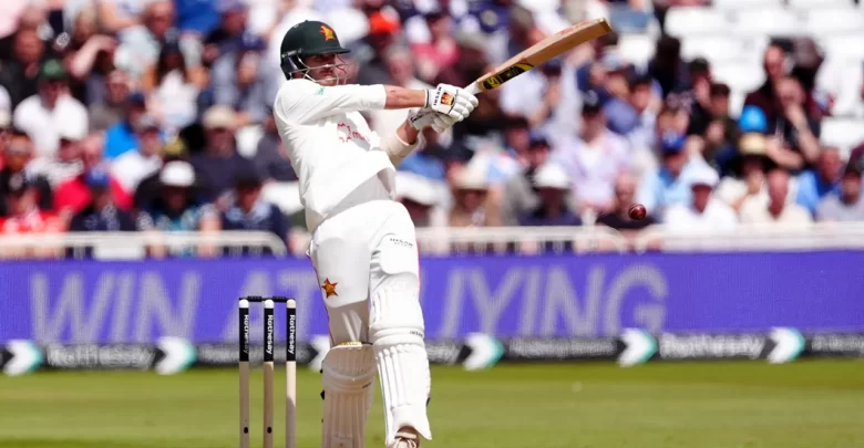 brian bennett hit on helmet by bouncer from kwena maphaka during zim vs sa test