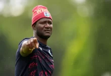 daren sammy speaks at press conference after criticizing third umpire adrian holdstock during west indies vs australia test
