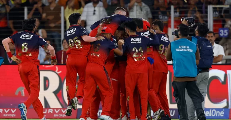 rcb players jubilant after winning their first ipl title in 2025 final against punjab kings