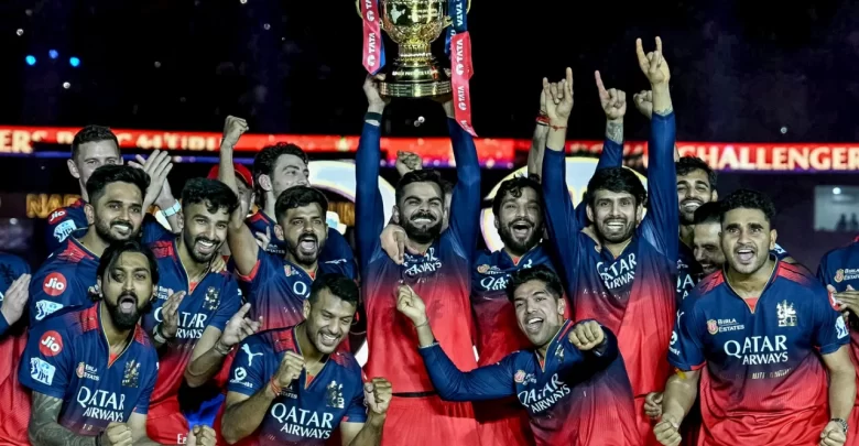 rcb players celebrate after winning ipl 2025 final against pbks