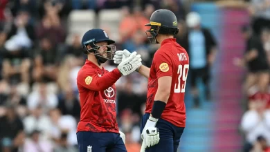 Ben Duckett and Jamie Smith celebrate explosive partnership in third T20I against West Indies