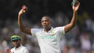 Kagiso Rabada celebrates after claiming a five-wicket haul at Lord’s during WTC Final 2025