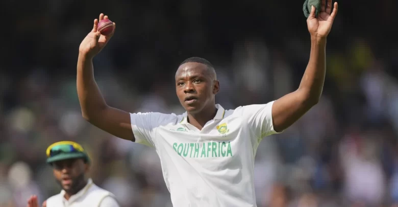 Kagiso Rabada celebrates after claiming a five-wicket haul at Lord’s during WTC Final 2025