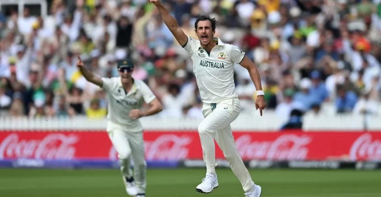mitchell starc celebrates record-breaking spell against south africa in wtc final 2025