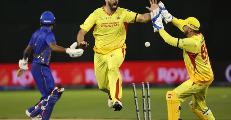 Texas Super Kings players celebrate thrilling final-ball win over MI New York in MLC 2025