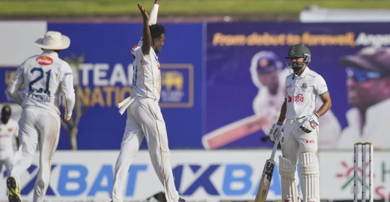 milan rathnayake during the first test match before injury against bangladesh