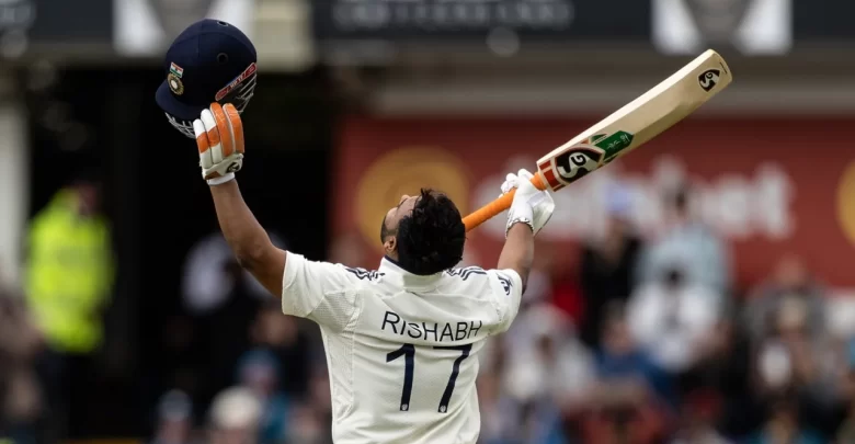 rishabh pant celebrates century during headingley test against england