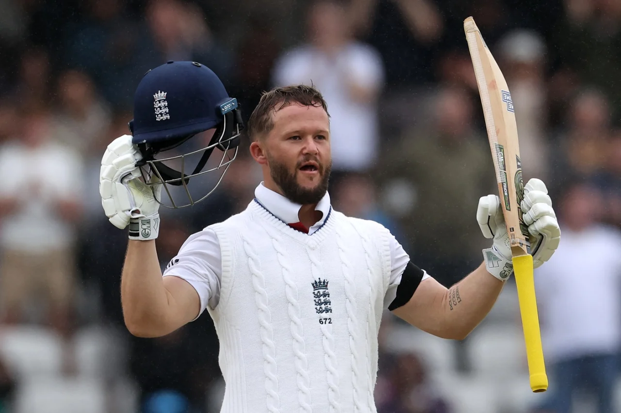 ben duckett celebrates test century against india at headingley