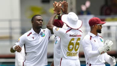 jayden seales celebrates five wicket haul against australia in barbados test