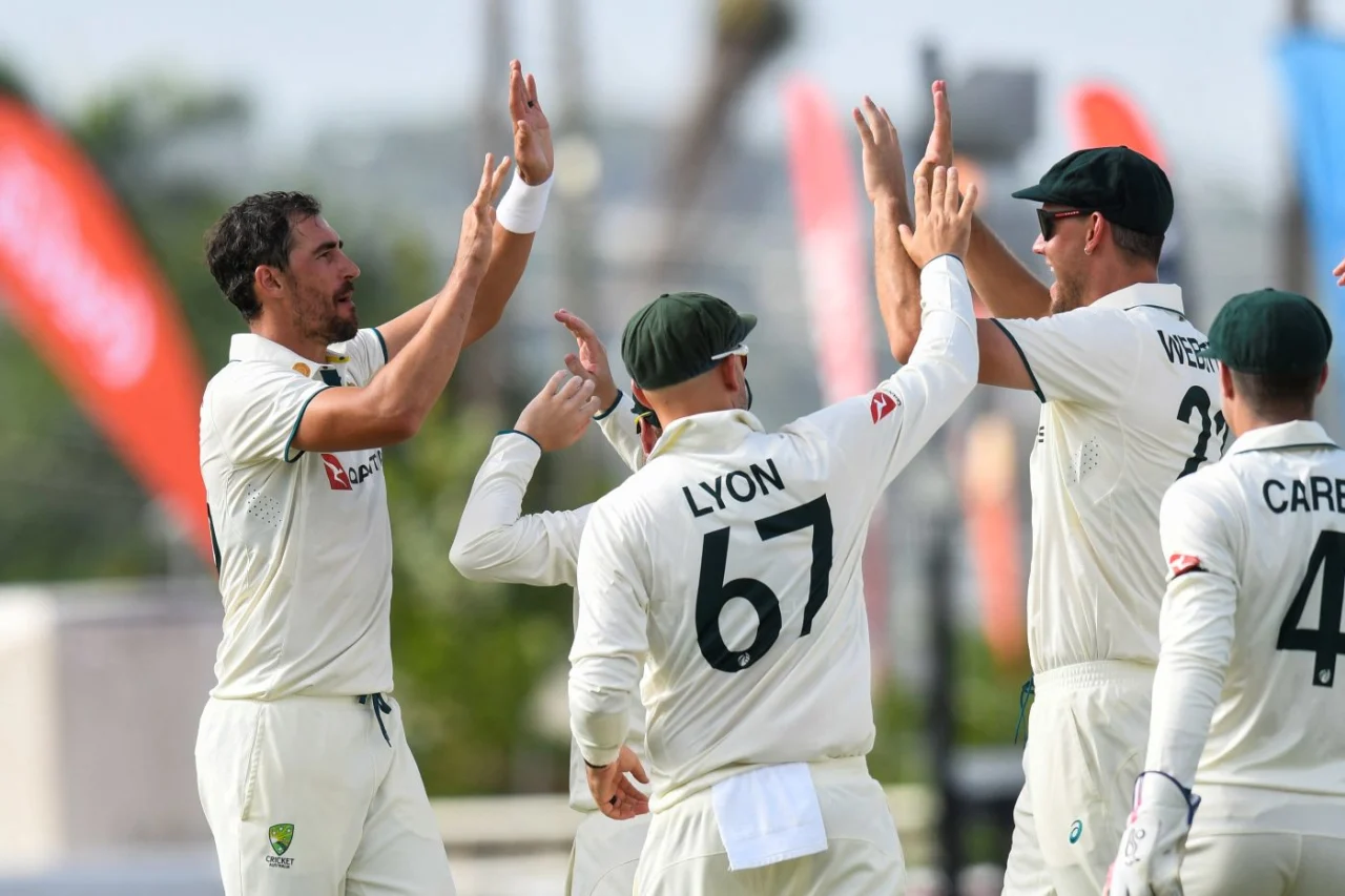 mitchell starc takes early wickets against west indies in barbados test