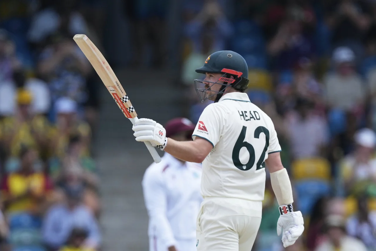 travis head scores second half century in first test vs west indies