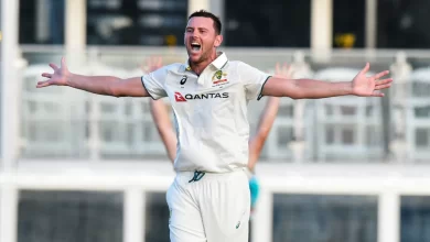 josh hazlewood celebrates five wicket haul against west indies