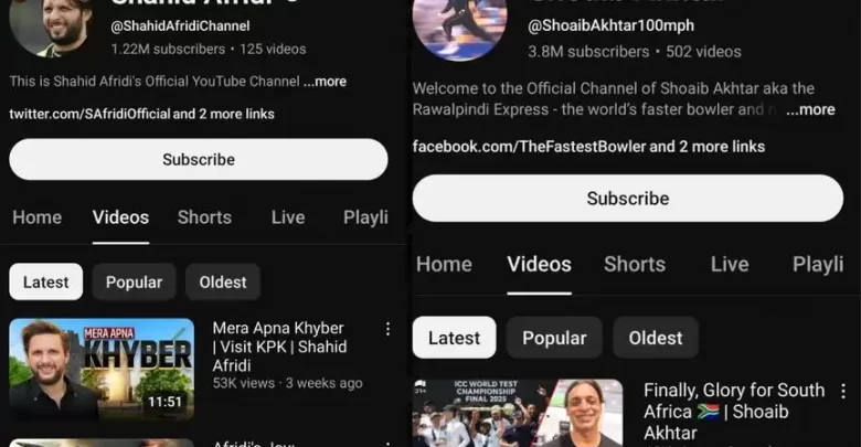 shahid afridi’s social media account briefly visible in india