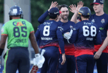 glenn maxwell celebrates after taking three wickets against seattle orcas in mlc match