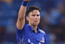 trent boult celebrates after early wickets against la knight riders