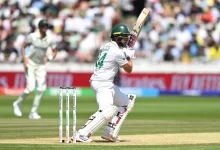 wiaan mulder celebrates after scoring record-breaking 367 against zimbabwe in test match