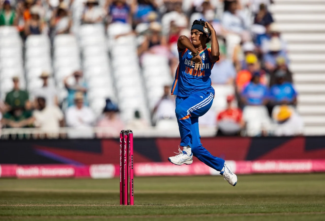 shree charani takes four wickets against england women in t20i