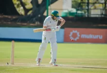 wiaan mulder celebrates after scoring unbeaten double century in bulawayo test